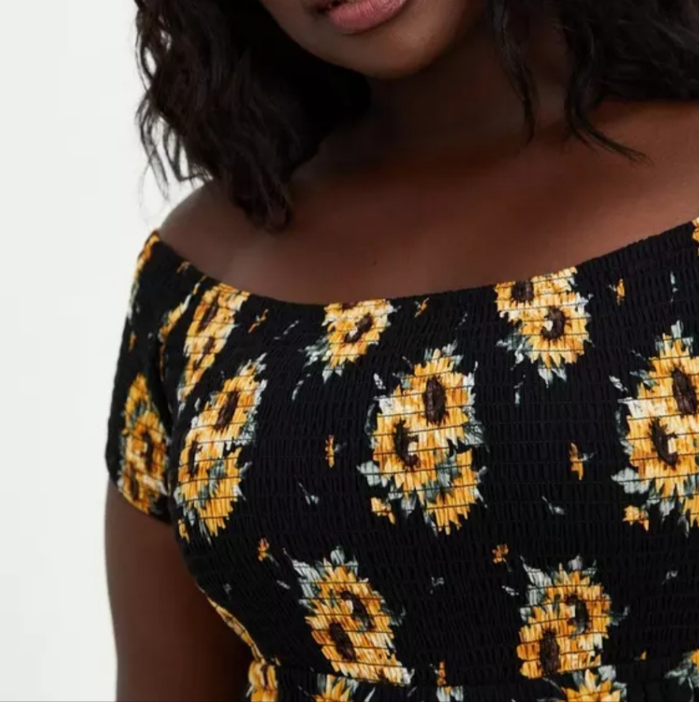 Torrid Sunflower Off Shoulder Dress - Picture 3 of 5